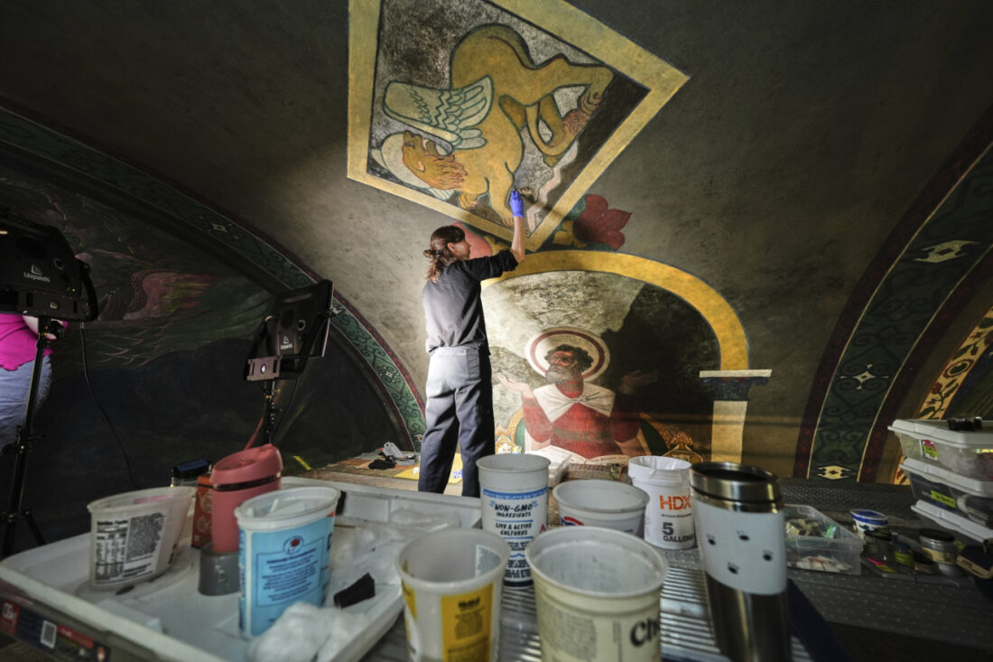 His gift to America': Inside a historic church painted with murals